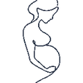 Illustration silhouette de femme enceinte — ostéopathie et grossesse